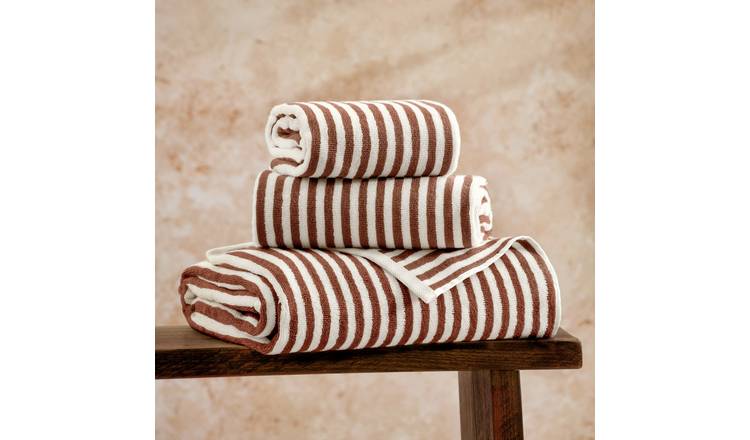 Yard Hebden Stripe Hand Towel - Brown