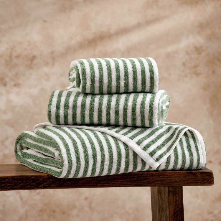 Yard Hebden Stripe Bath Towel - Forest 0
