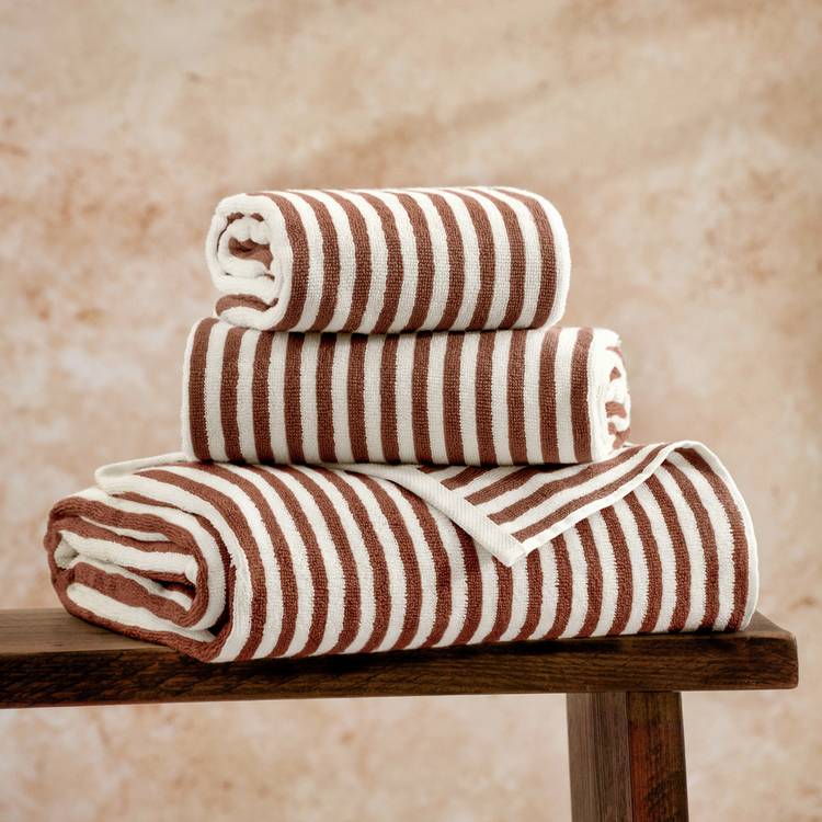 Yard Hebden Stripe Bath Towel - Brown 0