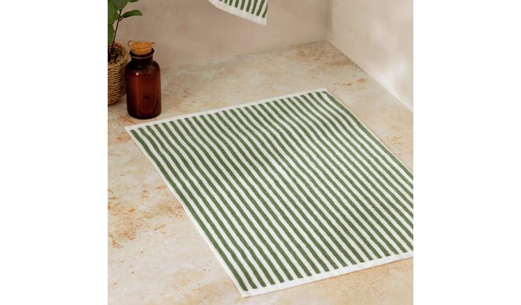Yard Hebden Stripe Bath Mat - Forest