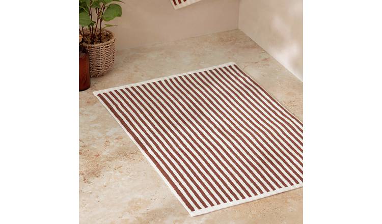 Yard Hebden Stripe Bath Mat - Brown