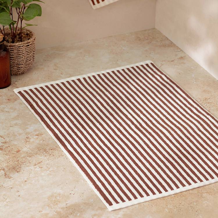 Yard Hebden Stripe Bath Mat - Brown 0