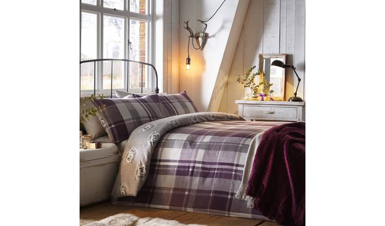 D&D Brushed Cotton Colville Check Bedding Set - King