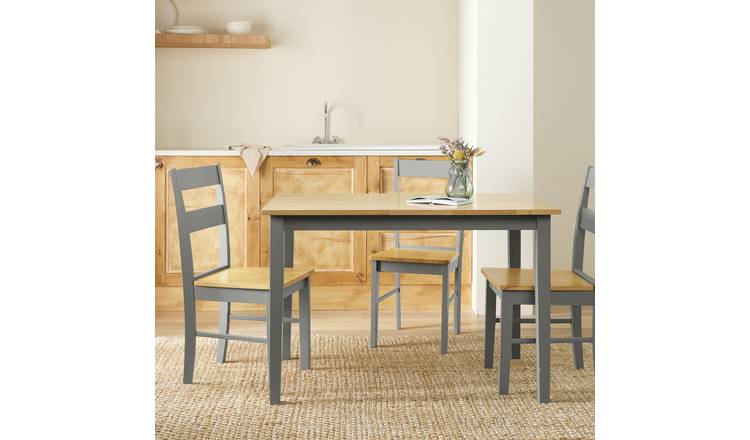Argos Home Chicago Wooden 4 Seater Dining Table - Grey