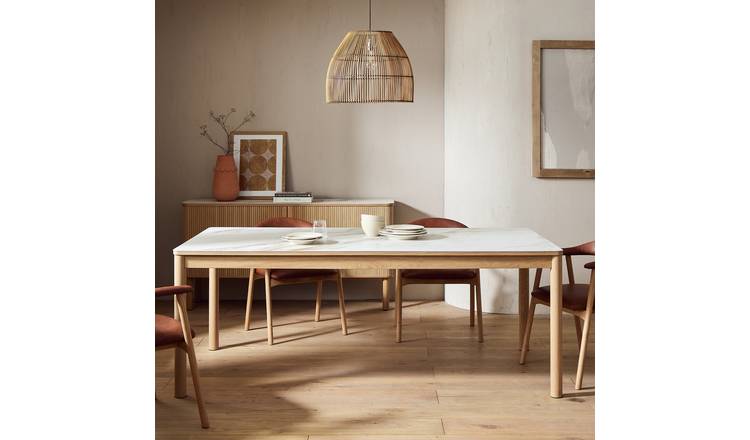 Habitat Lex Ceramic 10 Seater Dining Table - Oak