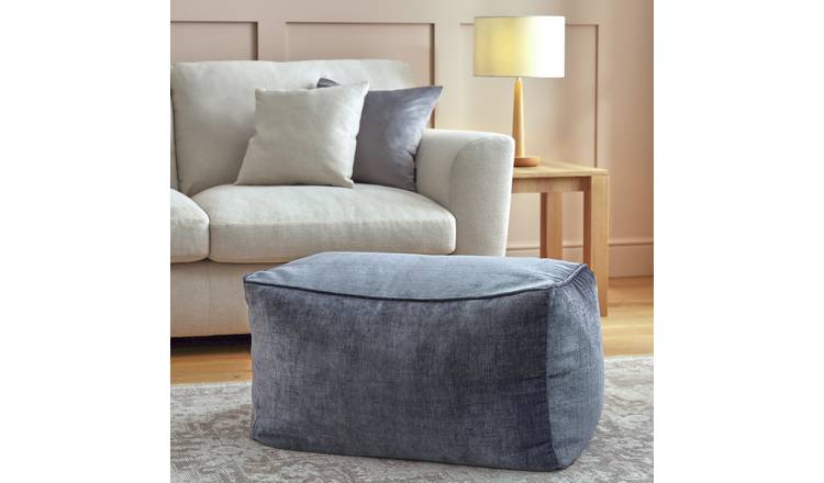 Argos Home Harper Fabric Footstool - Grey