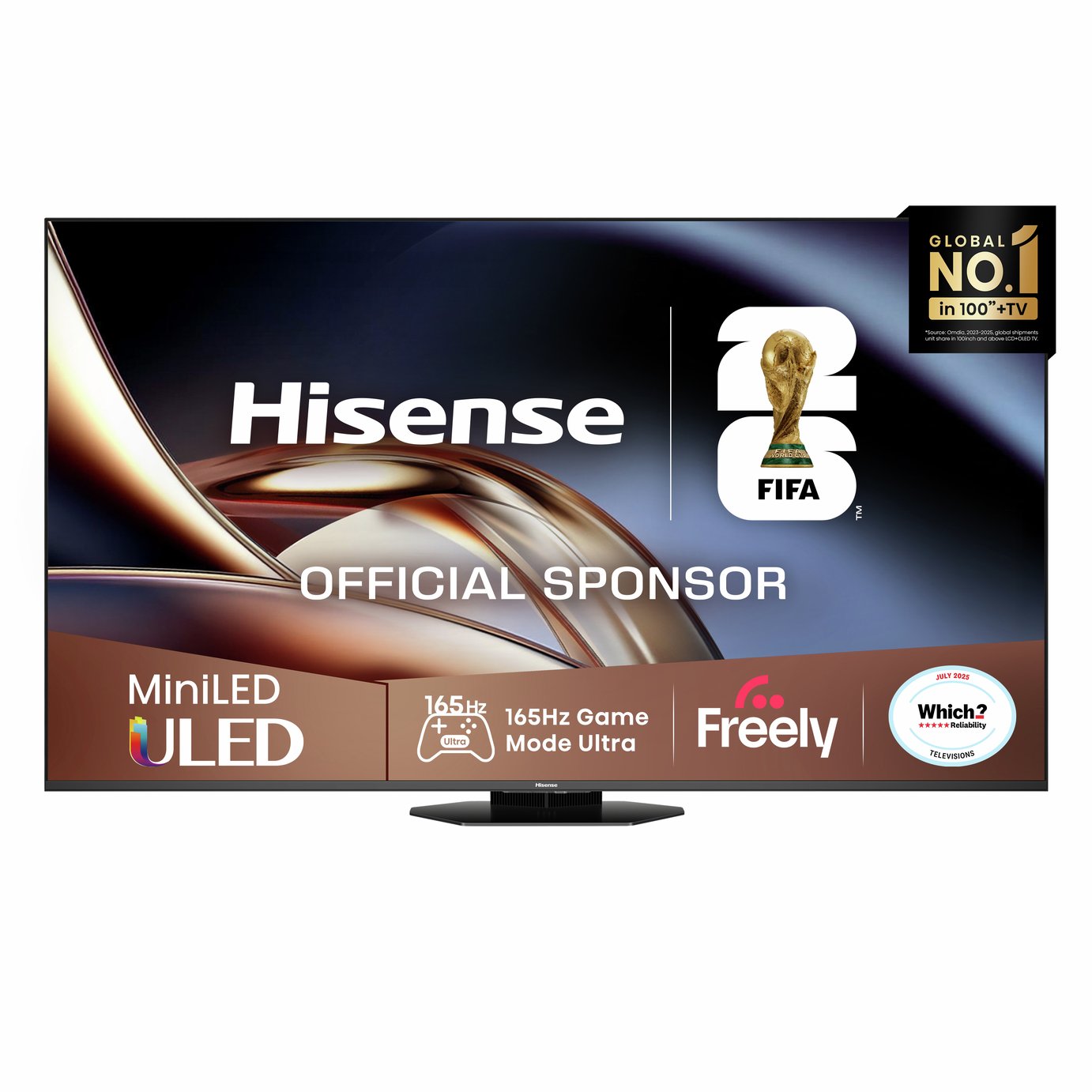 Hisense 55 Inch 55U8QTUK Smart 4K UHD HDR Mini LED Freely TV