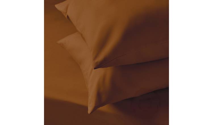 Silentnight Supersoft Plain Standard Pillowcase Pair - Rust