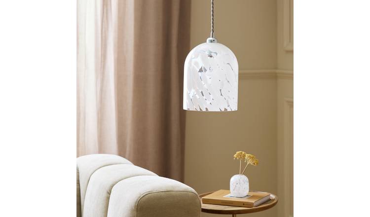 Habitat White Confetti Glass Easy Fit Lampshade - 18cm
