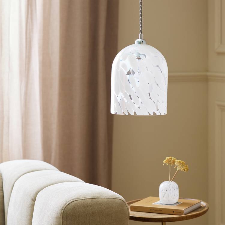 Habitat White Confetti Glass Easy Fit Lampshade - 18cm 0