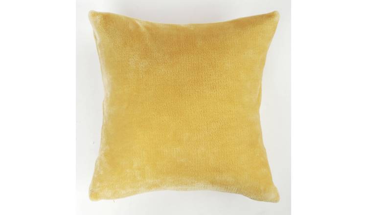 Buy Argos Home Plain Super Soft Fleece Cushion Mustard 43x43cm