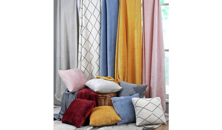 Buy Argos Home Plain Super Soft Fleece Cushion Mustard 43x43cm
