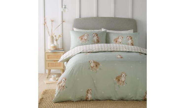 Fusion Hattie Cockerpoo Green Bedding Set - Double