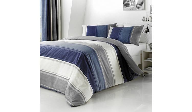 Fusion Betley Stripe Blue Bedding Set - King size