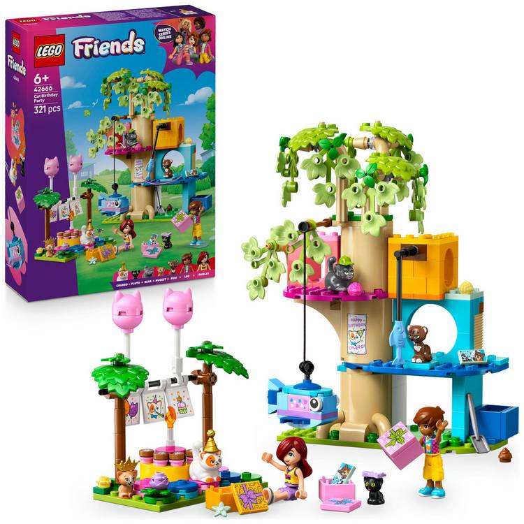 LEGO Friends Cat Birthday Party & Tree House Toy 42666 0