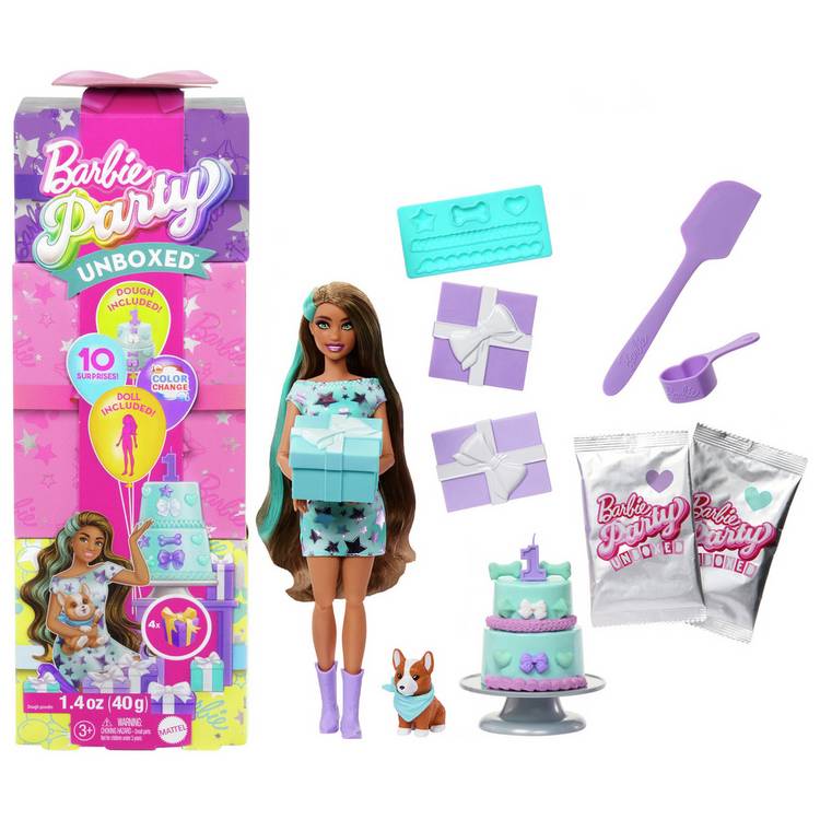 Barbie Party Unboxed Pet Birthday Series Doll & Accessories 0