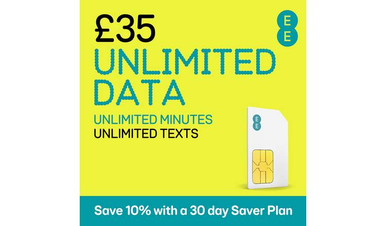 EE 2025 Unlimited Pay As You Go SIM Card