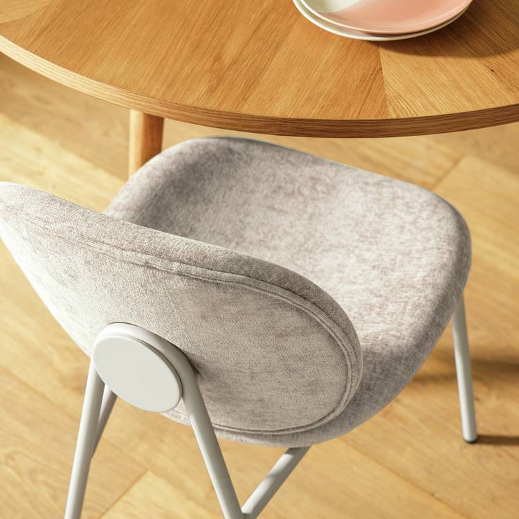 Habitat Oryn Pair of Fabric Dining Chair - Natural 0