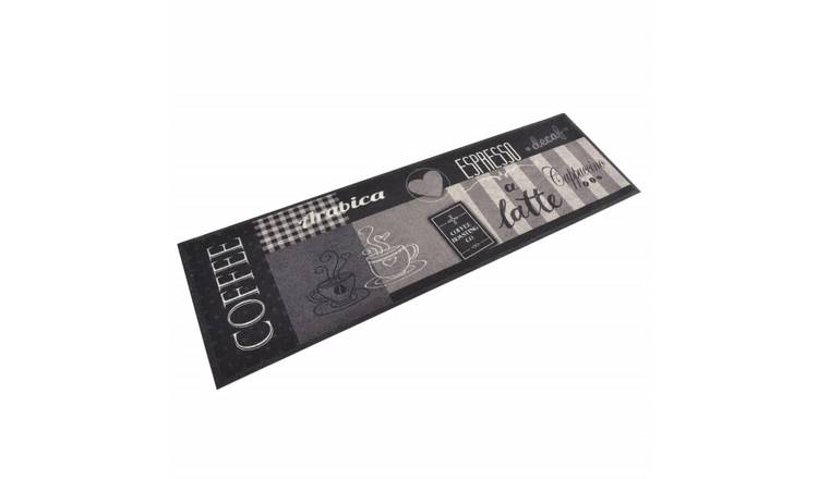 Walplus Coffee Black Velvet Kitchen Rug - Black - 150 x 45 cm