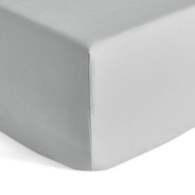 Habitat Cotton Rich 180 TC Grey Fitted Sheet - Small Double 0