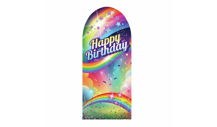 Star Cutouts Rainbow Birthday Cardboard Backdrop 