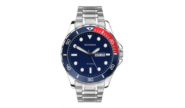 Sekonda Men's Blue Dial Stainless Steel Bracelet Watch