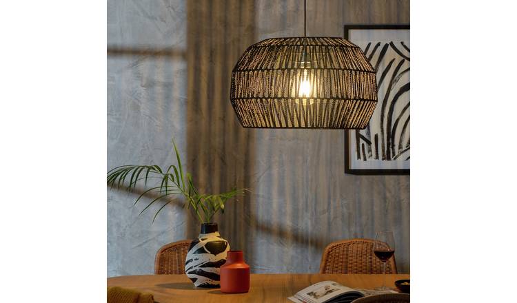 Habitat Paper Rope Black Easy Fit Lampshade - 55cm