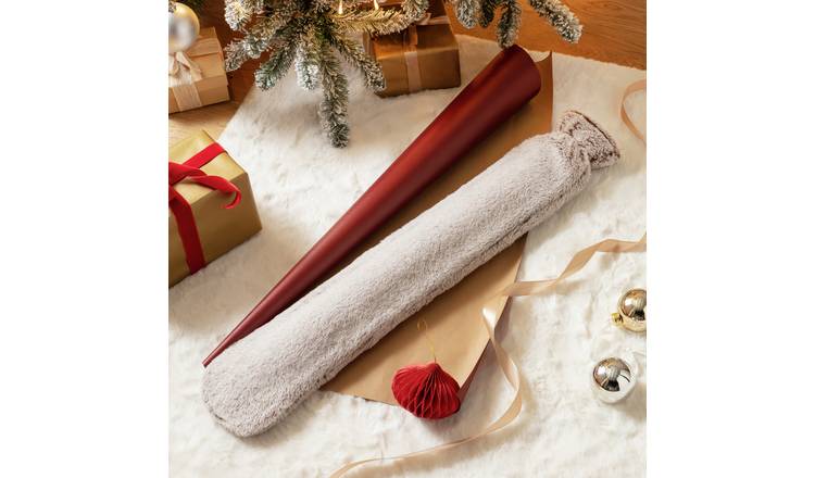 Habitat 2.2L Hot Water Bottle with White Faux Fur Cover