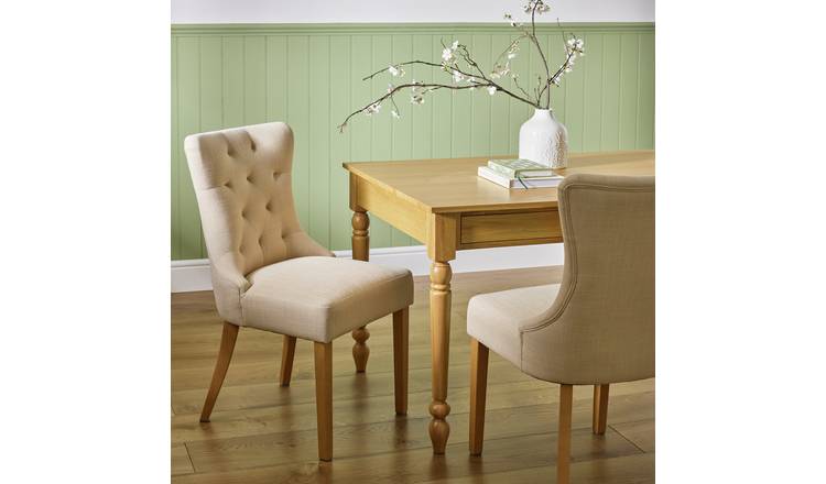 Argos Home Novara Pair of Fabric Dining Chair - Cream