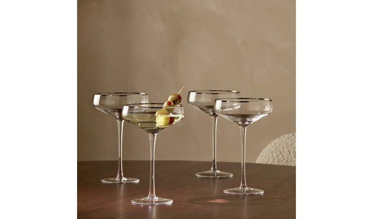 Argos Home Set of 4 Champagne Coupe Glasses