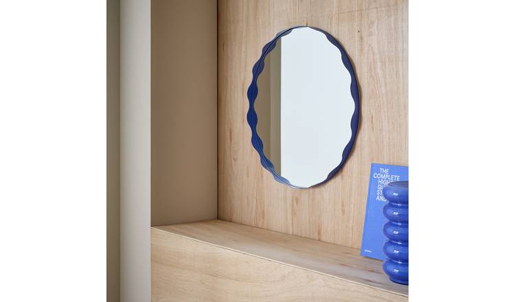 Habitat Blue Round Wall Mirror - 60x60cm