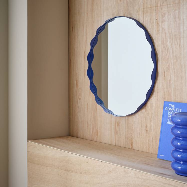 Habitat Blue Round Wall Mirror - 60x60cm 0