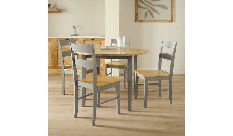 Argos Home Chicago 4 Seater Round  Dining Table - Grey