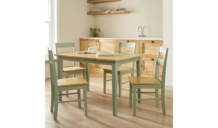Argos Home Chicago Extend Sage Green Dining Table & 4 Chairs