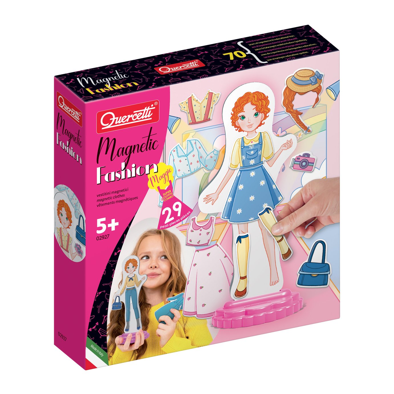 Quercetti Magnetic Fashion-Anna, Dress up dolls in a variety of