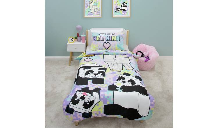 Minecraft Pastel Panel Kids Bedding Set - Single