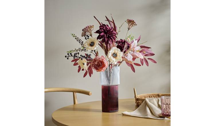 Argos Home Artificial Burgundy Floral Bouquet - 60cm