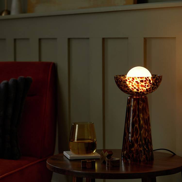 Habitat Glass Tortoise Shell Table Lamp - Brown 0