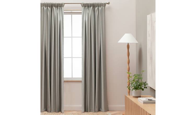 Habitat Blackout Pencil Pleat Curtain - Dove Grey-137x117cm