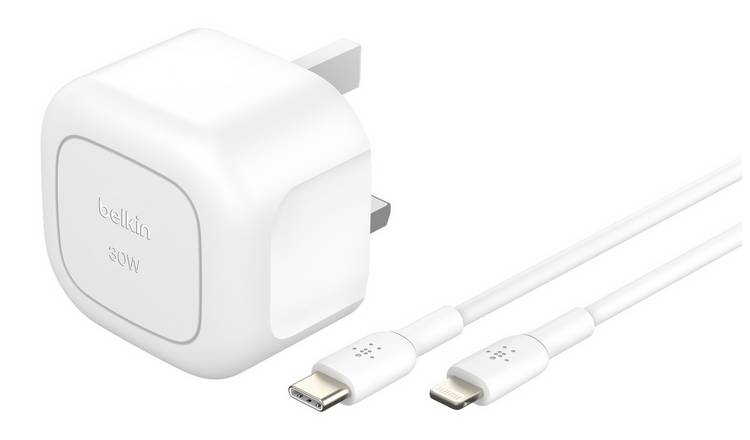 Belkin 30W USB-C Folding Wall Charger + Lightning Cable