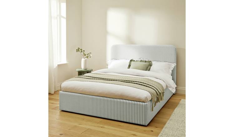 Habitat Chadwell Kingsize End Lift Ottoman Bed -Blue & White