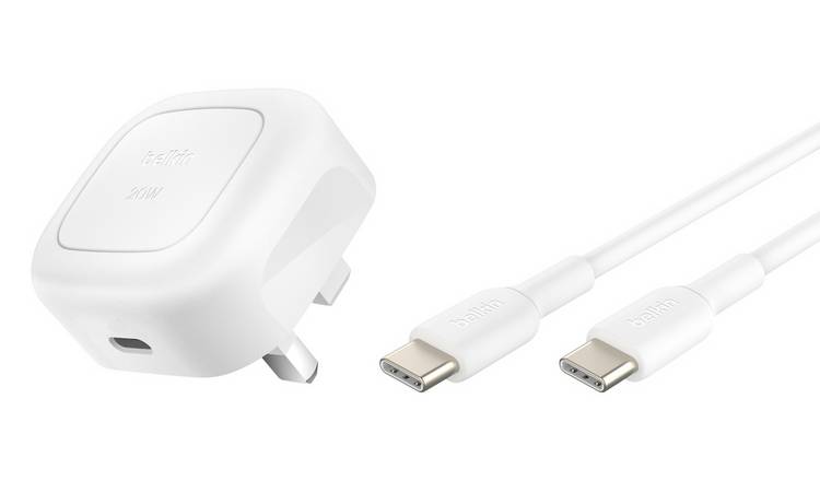 Belkin 20W USB-C Compact Wall Charger + USB-C Cable - White