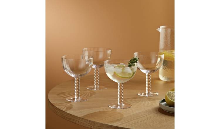 Habitat Bobbin Set of 4 Cocktail Glasses - Clear