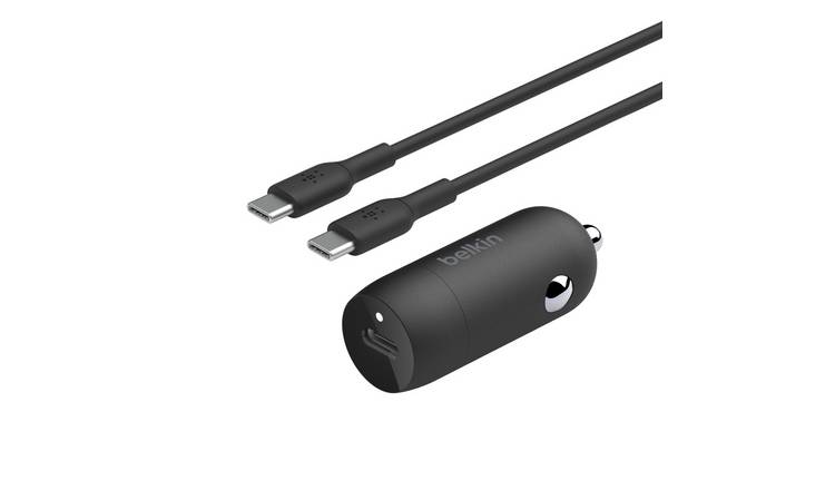 Belkin 30W USB-C Car Charger + USB-C Cable - Black