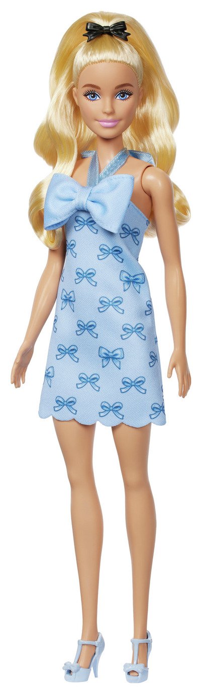 Buy Barbie Fashionistas Doll in Blue Bow Halter Dress | Dolls | Argos