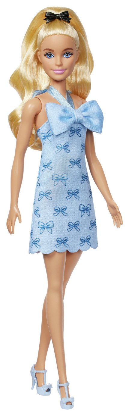 Buy Barbie Fashionistas Doll in Blue Bow Halter Dress | Dolls | Argos