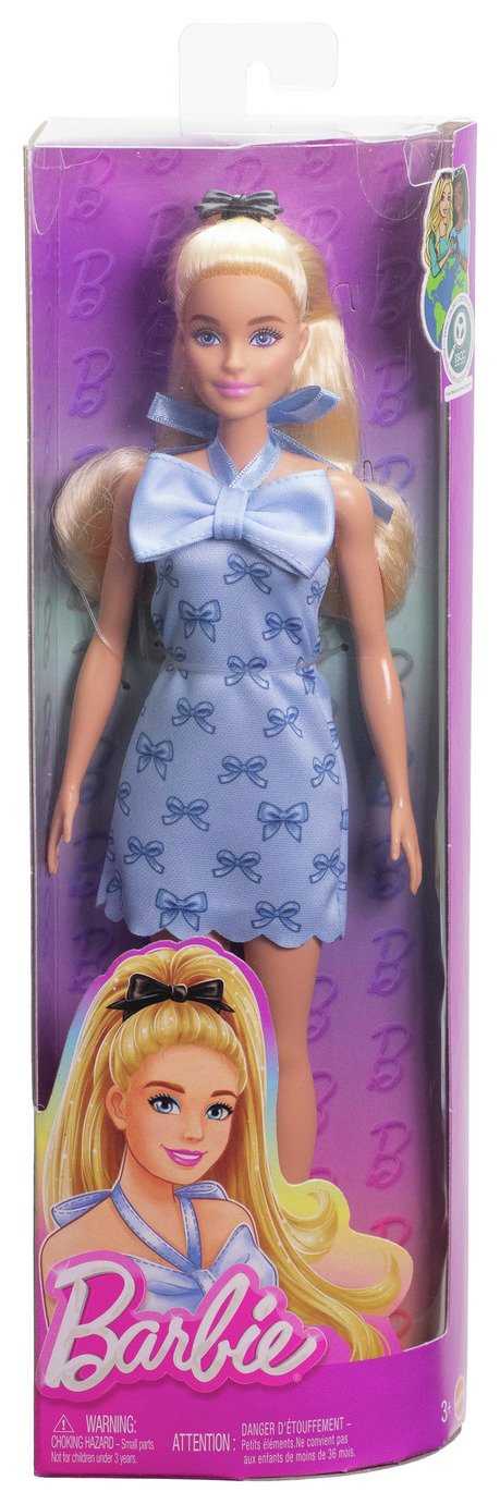 Buy Barbie Fashionistas Doll in Blue Bow Halter Dress | Dolls | Argos