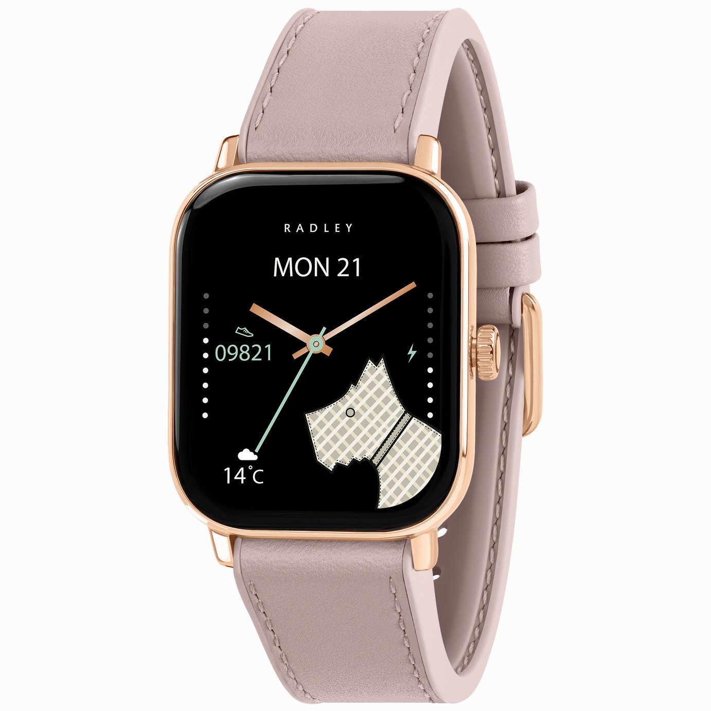 Buy Radley Petite Case Pink Leather Strap Calling Smart Watch