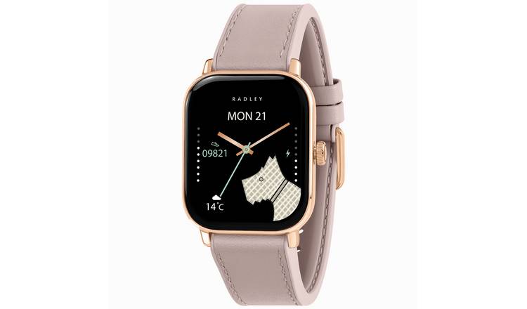 Radley Petite Case Pink Leather Strap Calling Smart Watch