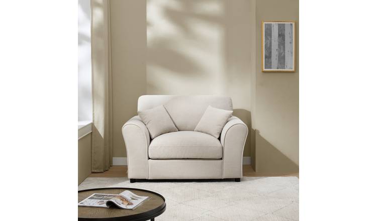 Argos Home Harry Fabric Cuddle Chair - Natural
